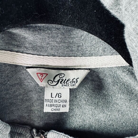 Guess Womens Zip-Up Jacket Size L Gray Athletic Style - Picture 5 of 8